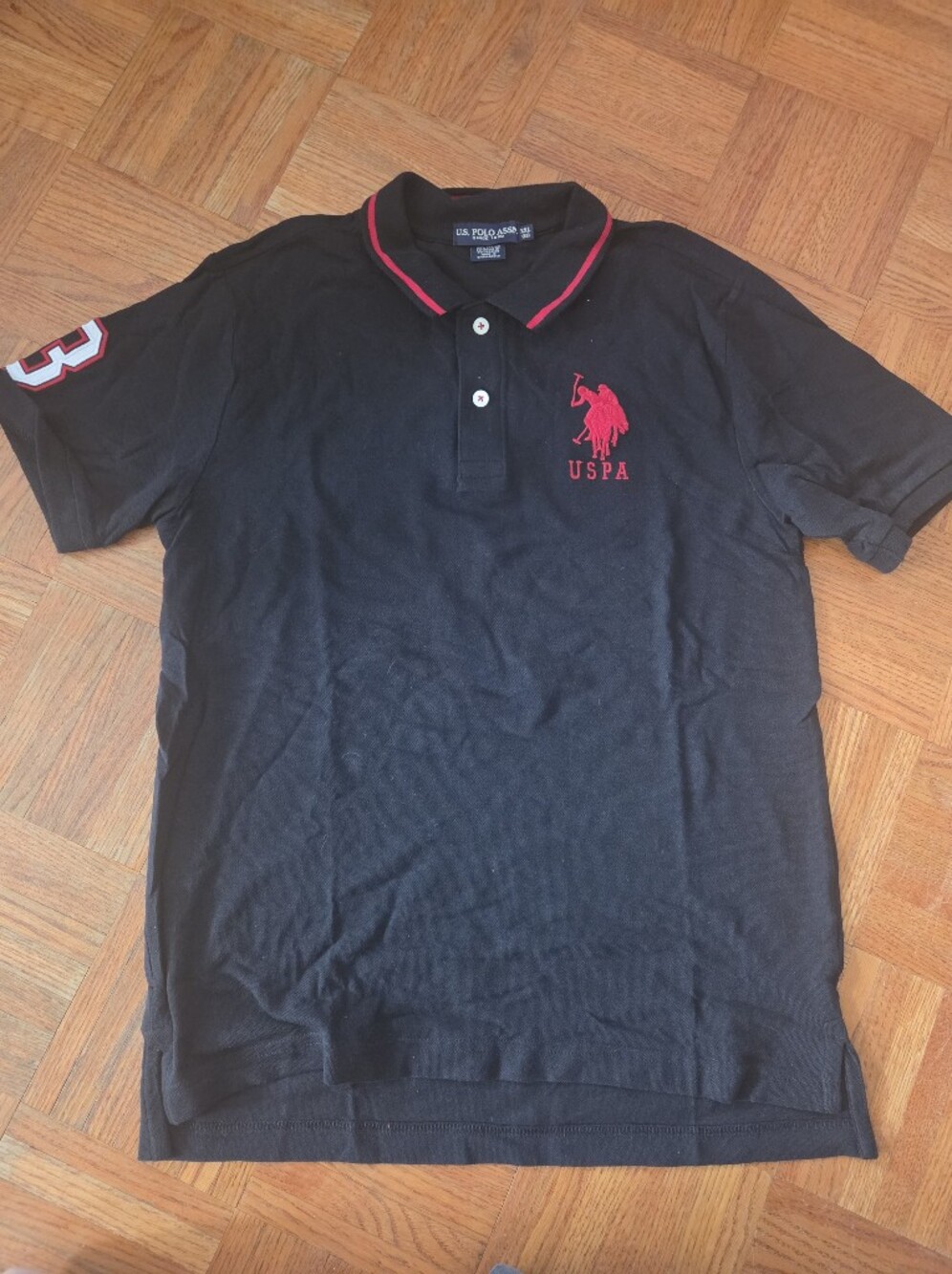 Kid's Black Polo Shirt with Embroidered Logo
